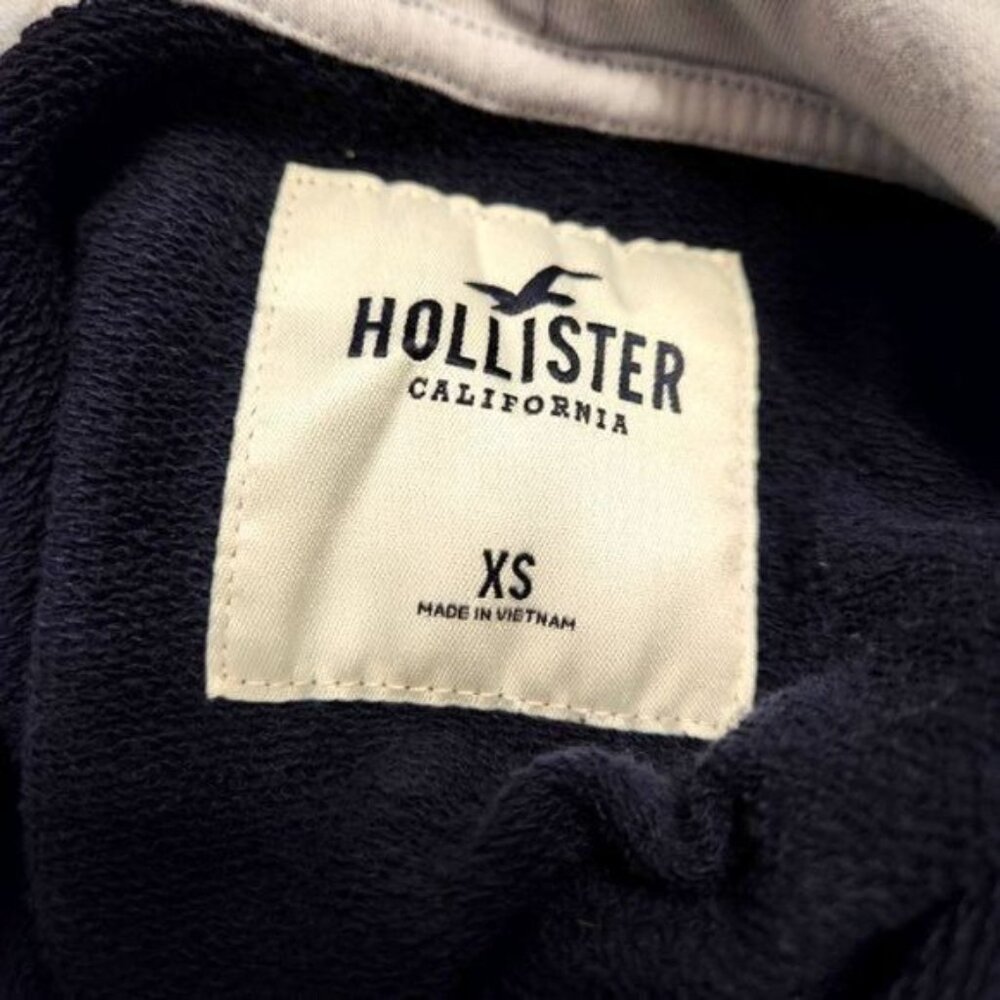 Hollister Co. COLORBLOCKED CROPPED Sweatshirt Navy Size XS - Picture 3 of 9